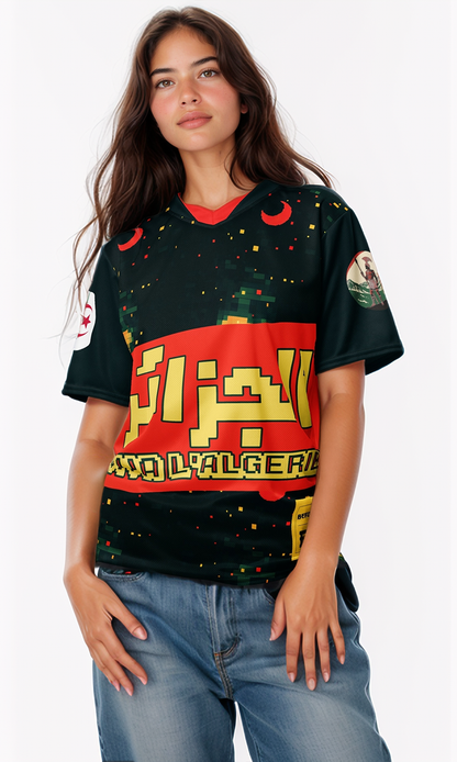 Viva L'Algerie Pixel Art Football Jersey