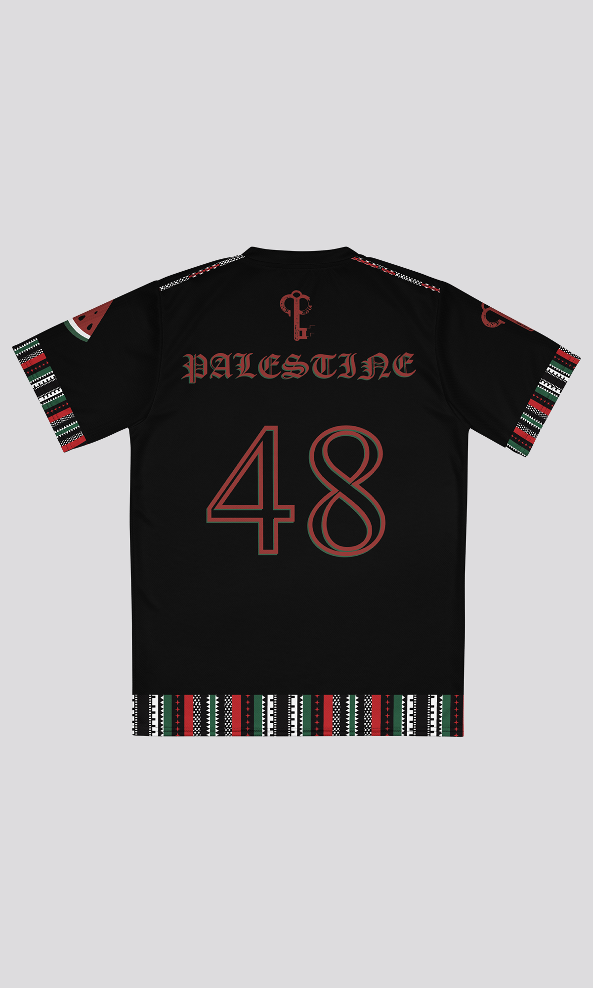 Palestinian Heritage Football Jersey with 48 Number