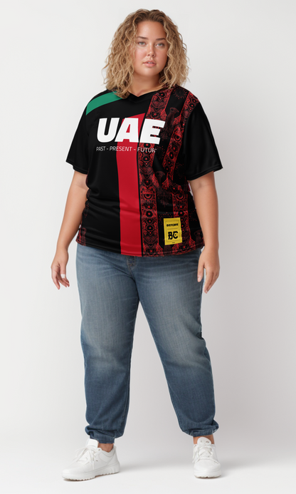 UAE Football Jersey with Past-Present-Future Design