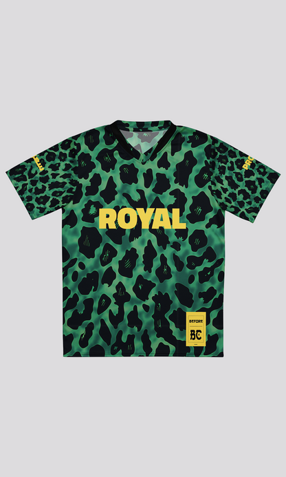 Royal 32 Saudi Football Jersey with Green Arabian Leopard Pattern