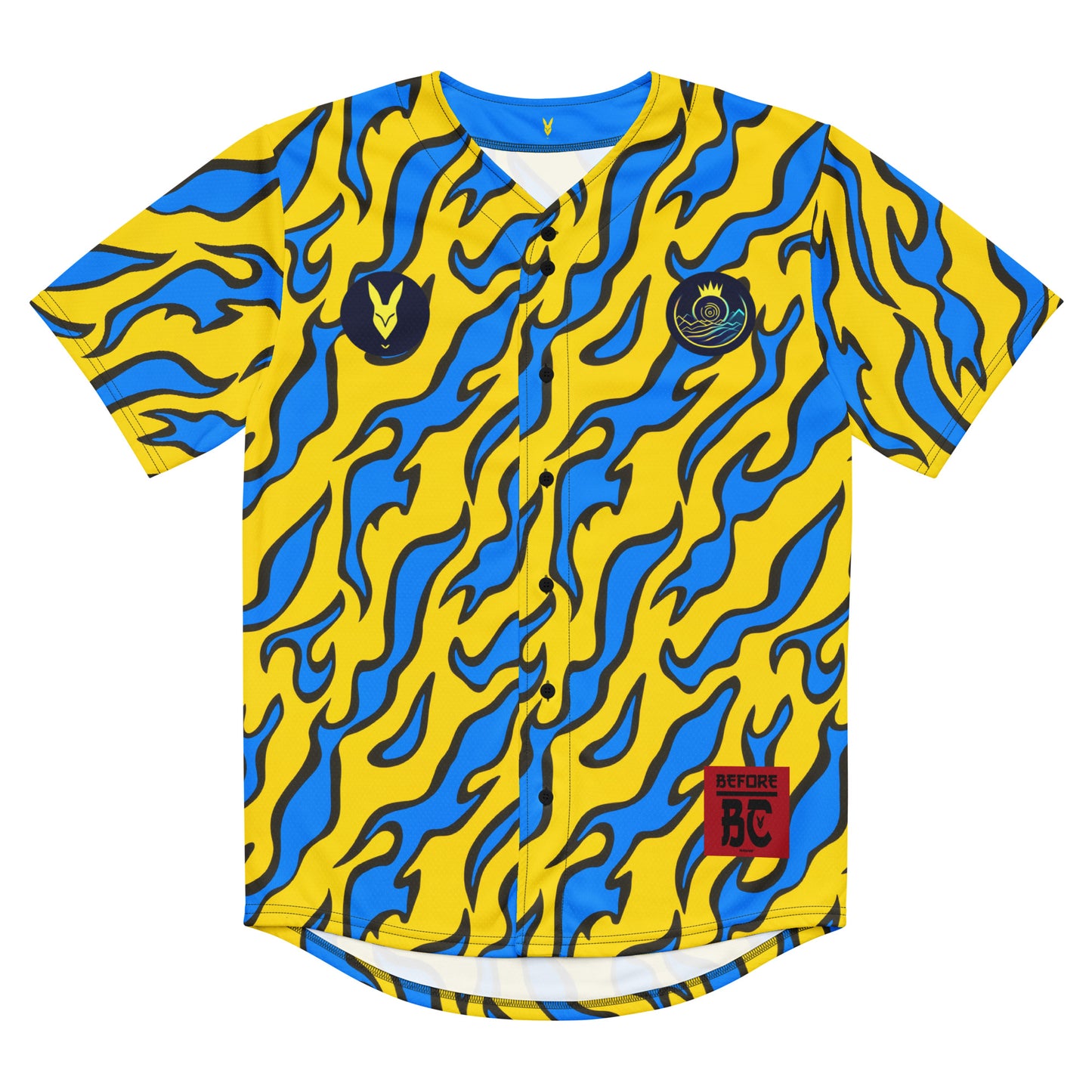 Fiery Yellow & Blue Baseball Jersey – Number 7 | Inspired by Saudi Sports Culture