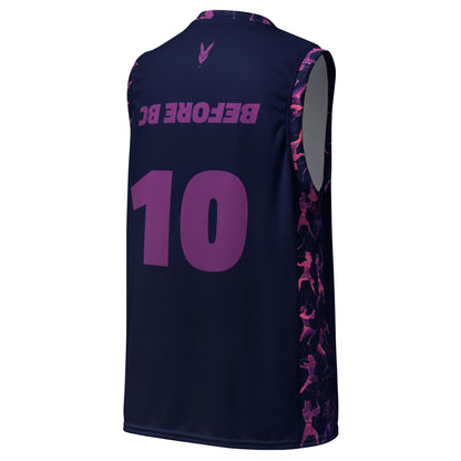 Bold Navy & Purple Streetwear Basketball Jersey - Inspired by Egyptian Streetwear Culture