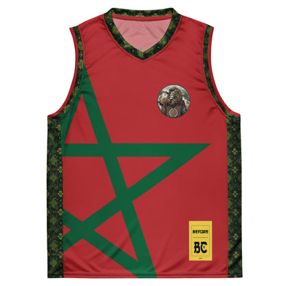 Morocco Atlas Lion Basketball Jersey with Moroccan Flag Design