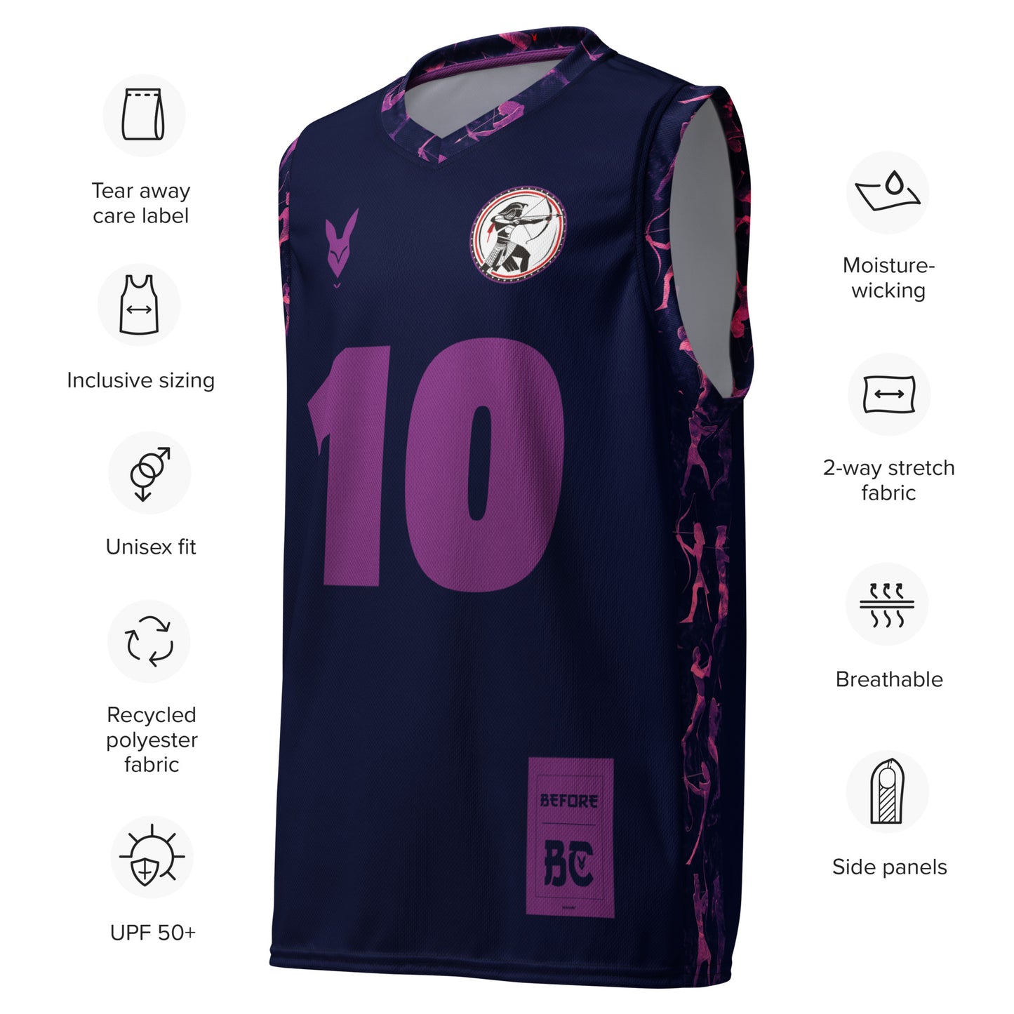 Bold Navy & Purple Streetwear Basketball Jersey - Inspired by Egyptian Streetwear Culture