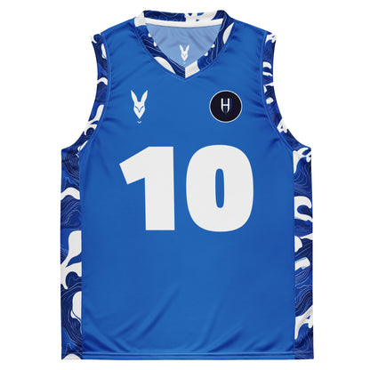 Bold Blue & White Basketball Jersey - Inspired by Saudi Streetwear Culture