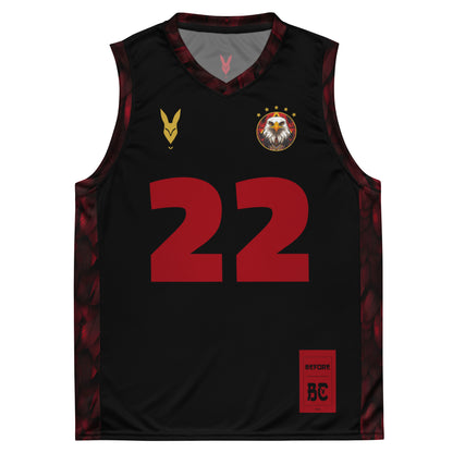 Bold Black & Red Basketball Jersey - Inspired by Egyptian Sports Culture