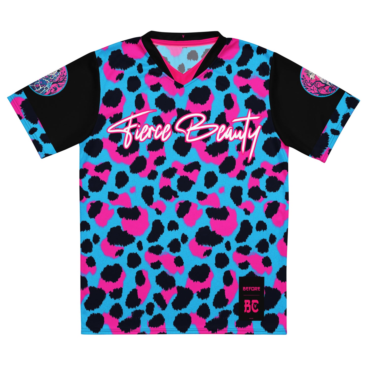 Fierce Beauty Bold Leopard Print Football Jersey