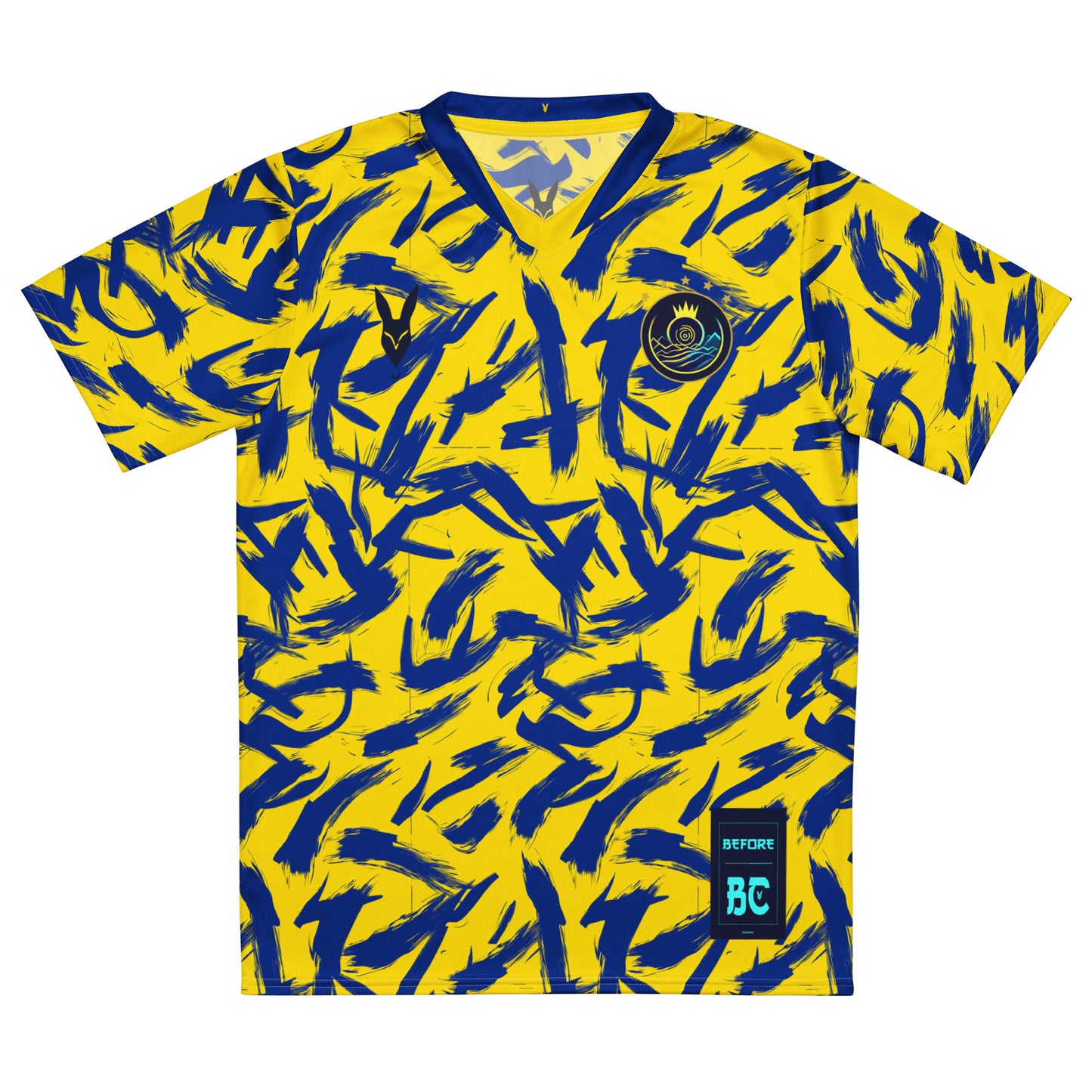 Bold Yellow & Blue Football Jersey - Perfect for Fans of Saudi Sports Culture