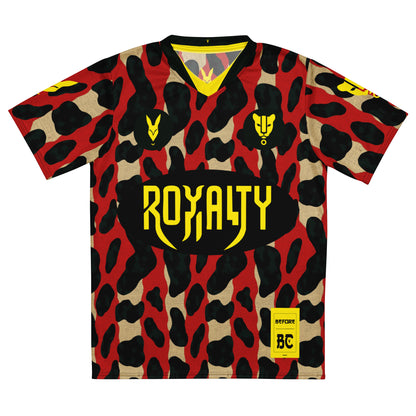 Fierce Red & Yellow Leopard Print Football Jersey – Bold Heritage Streetwear