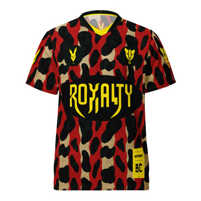 Fierce Red & Yellow Leopard Print Football Jersey – Bold Heritage Streetwear