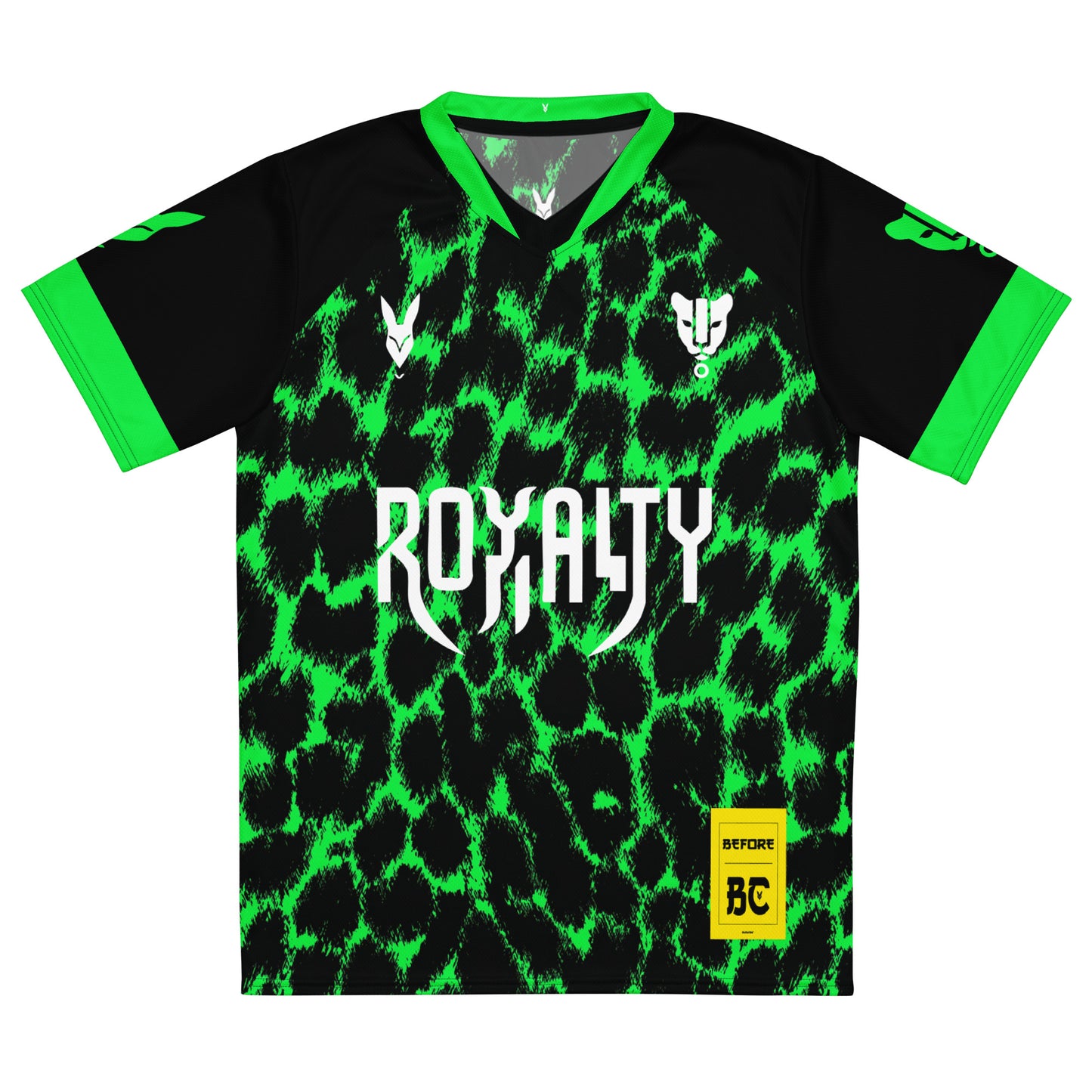 Neon Green Leopard Print Football Jersey – Fierce Streetwear for Royalty