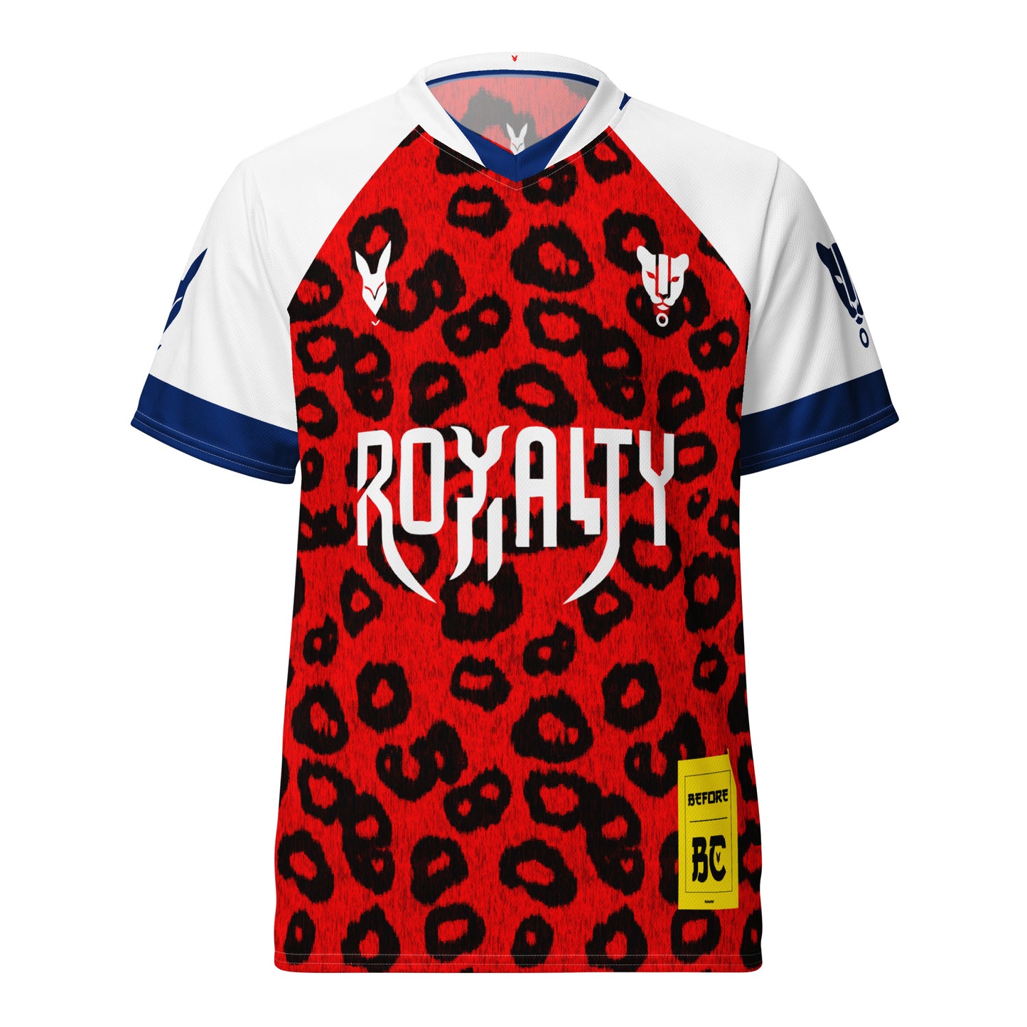 Fierce Red Leopard Print Football Jersey – Bold Royalty Meets Streetwear