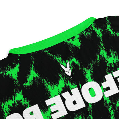 Neon Green Leopard Print Football Jersey – Fierce Streetwear for Royalty