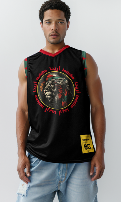 Palestine Jericho Lion Basketball Jersey with Cultural Symbols